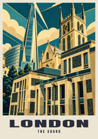 The Shard, London poster in the Art Deco style