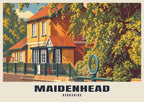 Boulter's Lock, Maidenhead poster, Retro Railway style