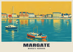 Margate Harbour poster in the Mid-Century style