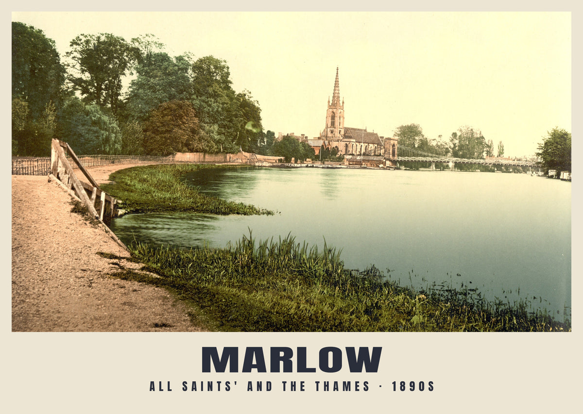 Marlow poster, All Saints' and the Thames · 1890s