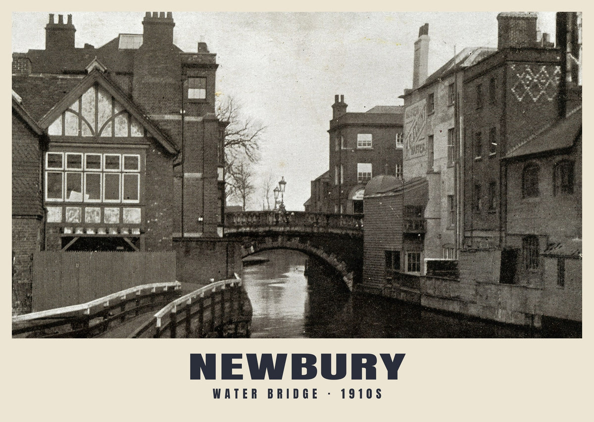 Water Bridge, Newbury, 1910s heritage photograph