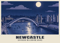 Gateshead Millennium Bridge, Newcastle poster in the Moonlit style