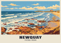 Fistral Beach, Newquay poster in the Retro Railway style