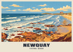 Fistral Beach, Newquay poster in the Retro Railway style