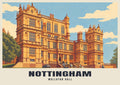 Wollaton Hall, Nottingham poster in the Retro Railway style