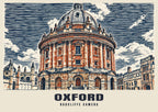 The Radcliffe Camera, Oxford poster in the Linocut style