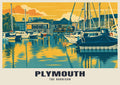 The Barbican, Plymouth poster in the Mid-Century style