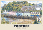 Portree Harbour poster in the English Watercolour style