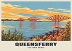 The Forth Bridge, Queensferry poster in the Retro Railway style