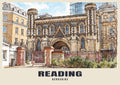 Reading Abbey Gateway poster, Ink & Wash style