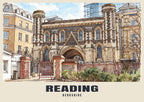 Reading Abbey Gateway poster, Ink & Wash style