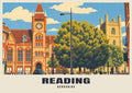Reading Town Hall poster, Retro Railway style