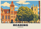 Reading Town Hall poster, Retro Railway style