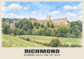 Richmond Castle poster in the English Watercolour style
