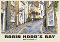 Robin Hood's Bay poster in the English Watercolour style