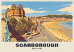 South Bay, Scarborough poster in the Retro Railway style