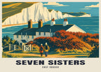 Seven Sisters poster in the Mid-Century style