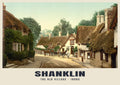 The Old Village, Shanklin, 1890s hand-coloured photochrom heritage print