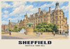 Sheffield Town Hall poster in the British Heritage style