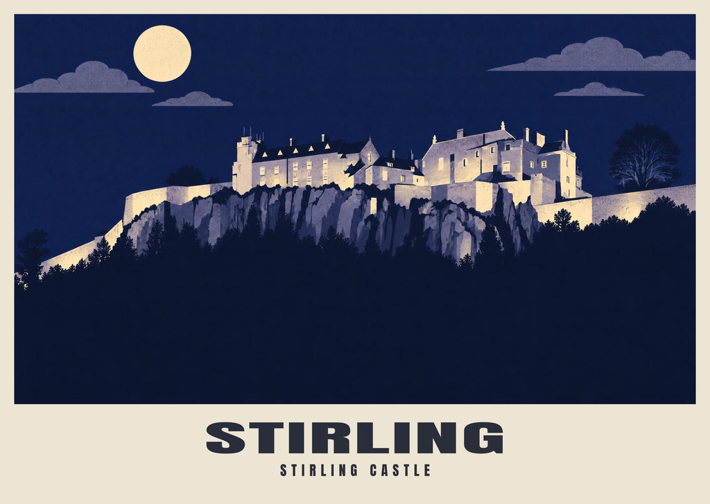 Stirling Castle poster in the Moonlit style