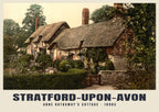 Anne Hathaway's Cottage, Stratford-upon-Avon, 1890s hand-coloured photochrom heritage print