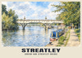 Goring and Streatley Bridge poster in the English Watercolour style