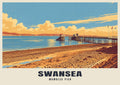Mumbles Pier, Swansea poster in the Retro Railway style