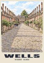 Vicars' Close, Wells poster in the Ink & Wash style