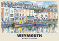 Weymouth Harbour poster in the English Watercolour style
