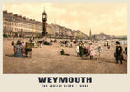 The Jubilee Clock, Weymouth, 1890s hand-coloured photochrom heritage print