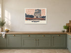 Donnington Castle, Newbury Poster at A1, in a white frame, in a kitchen