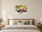 Newbury Lock Poster at A1, as a poster, above a bed