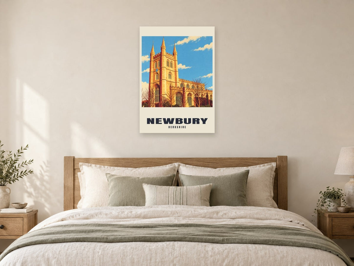 Newbury Poster — St Nicolas' Church at A1, as a poster, above a bed