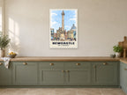 Grey's Monument, Newcastle Poster at A1, in a white frame, in a kitchen