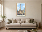 Grey's Monument, Newcastle Poster at A1, in an oak frame, in a sitting room