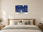 Gateshead Millennium Bridge, Newcastle Poster at A1, as a poster, above a bed