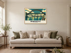 The Tyne Bridge, Newcastle Poster at A1, in an oak frame, in a sitting room