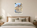 Elm Hill, Norwich Poster at A1, as a poster, above a bed
