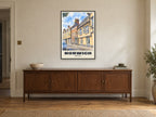 Elm Hill, Norwich Poster at A1, in a black frame, above a sideboard