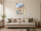 Elm Hill, Norwich Poster at A1, in an oak frame, in a sitting room