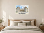 Nottingham Castle Poster at A1, as a poster, above a bed