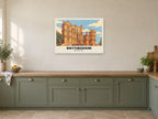 Wollaton Hall, Nottingham Poster at A1, in a white frame, in a kitchen