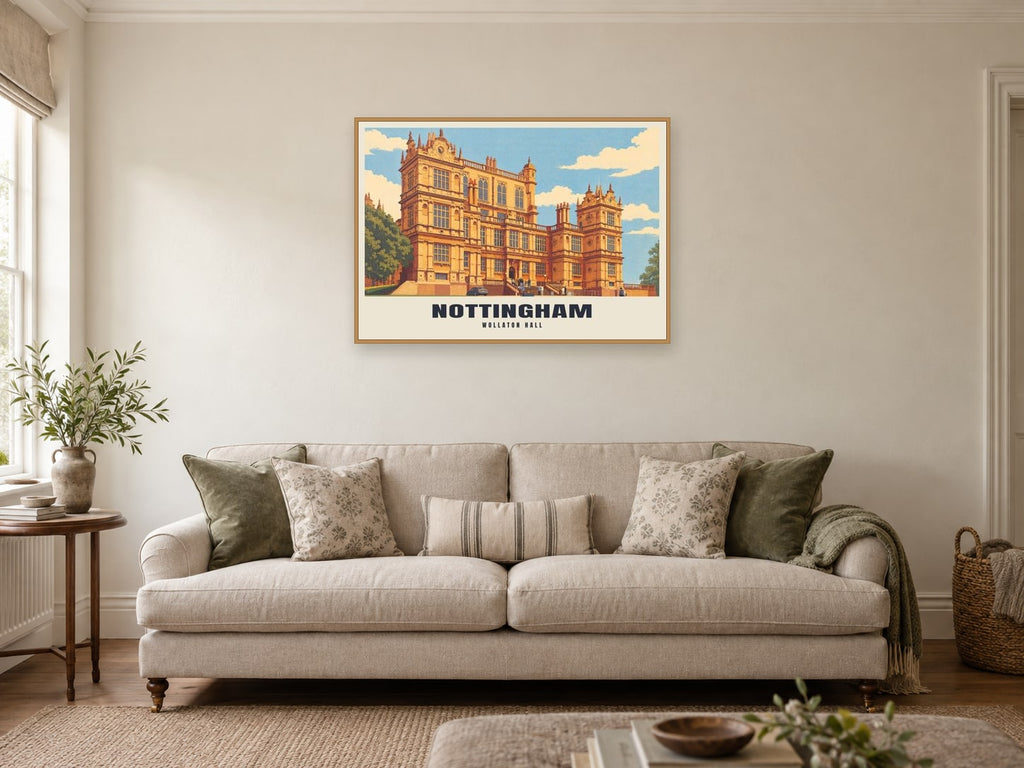 Wollaton Hall, Nottingham Poster at A1, in an oak frame, in a sitting room