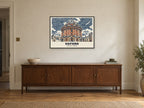 The Radcliffe Camera, Oxford Poster at A1, in a black frame, above a sideboard