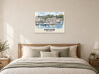 Padstow Harbour Poster at A1, as a poster, above a bed