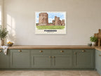 Pembroke Castle Poster at A1, in a white frame, in a kitchen
