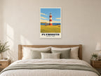 Smeaton's Tower, Plymouth Poster at A1, as a poster, above a bed