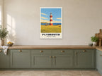 Smeaton's Tower, Plymouth Poster at A1, in a white frame, in a kitchen