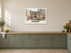 Reading Abbey Gateway Poster at A1, in a white frame, in a kitchen