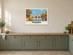 Richmond Bridge Poster at A1, in a white frame, in a kitchen